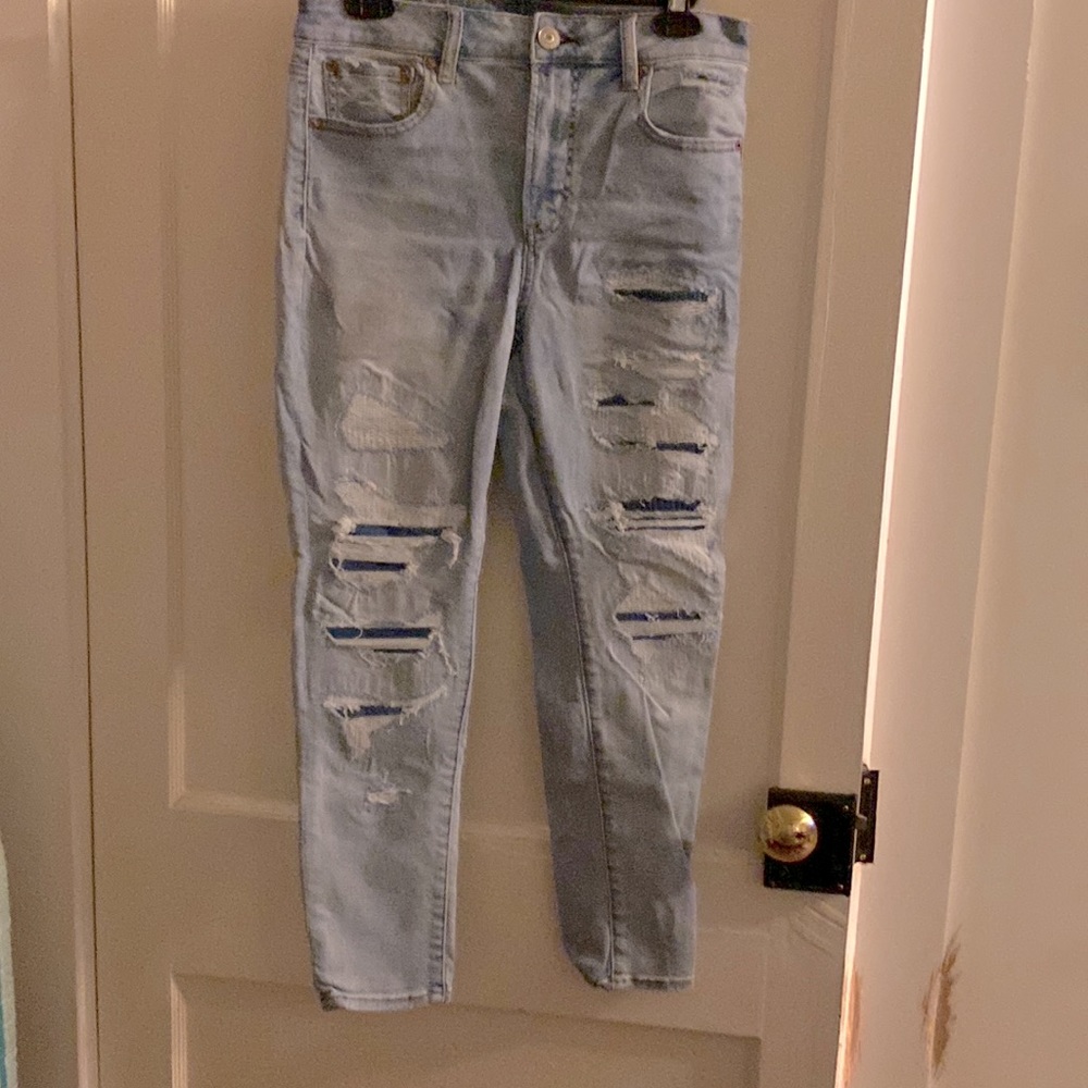 Jeans, American Eagle, light blue, 12 Ripped
